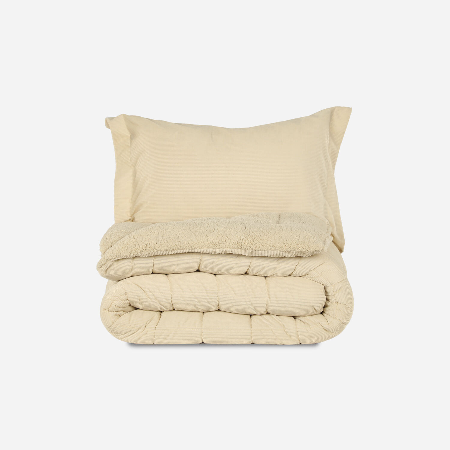 Plumón 2 Plazas Sherpa Corderoy Taupe