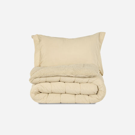 Plumón 2 Plazas Sherpa Corderoy Taupe