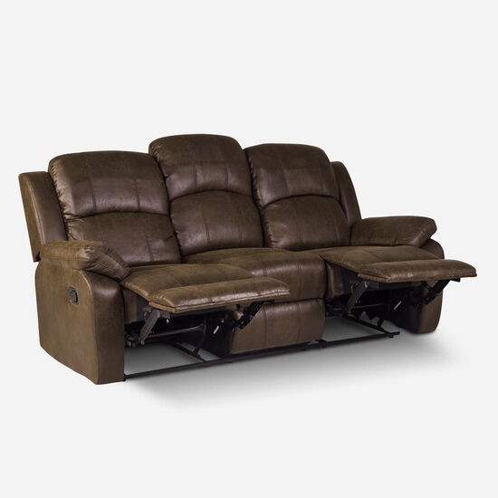 Sofá 3 Cuerpos Reclinable Oslo Chocolate