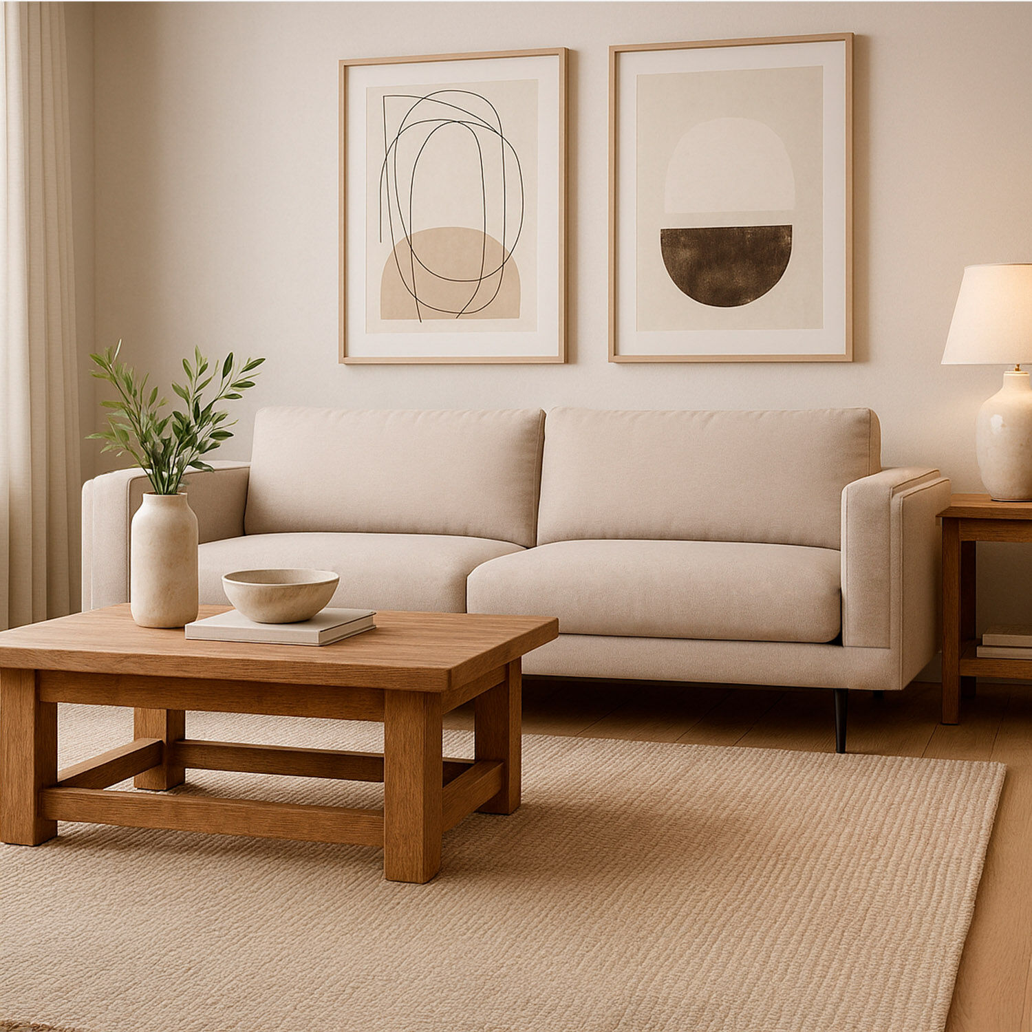 Sof&aacute; 3 Cuerpos Beige Mar&iacute;a Repreve