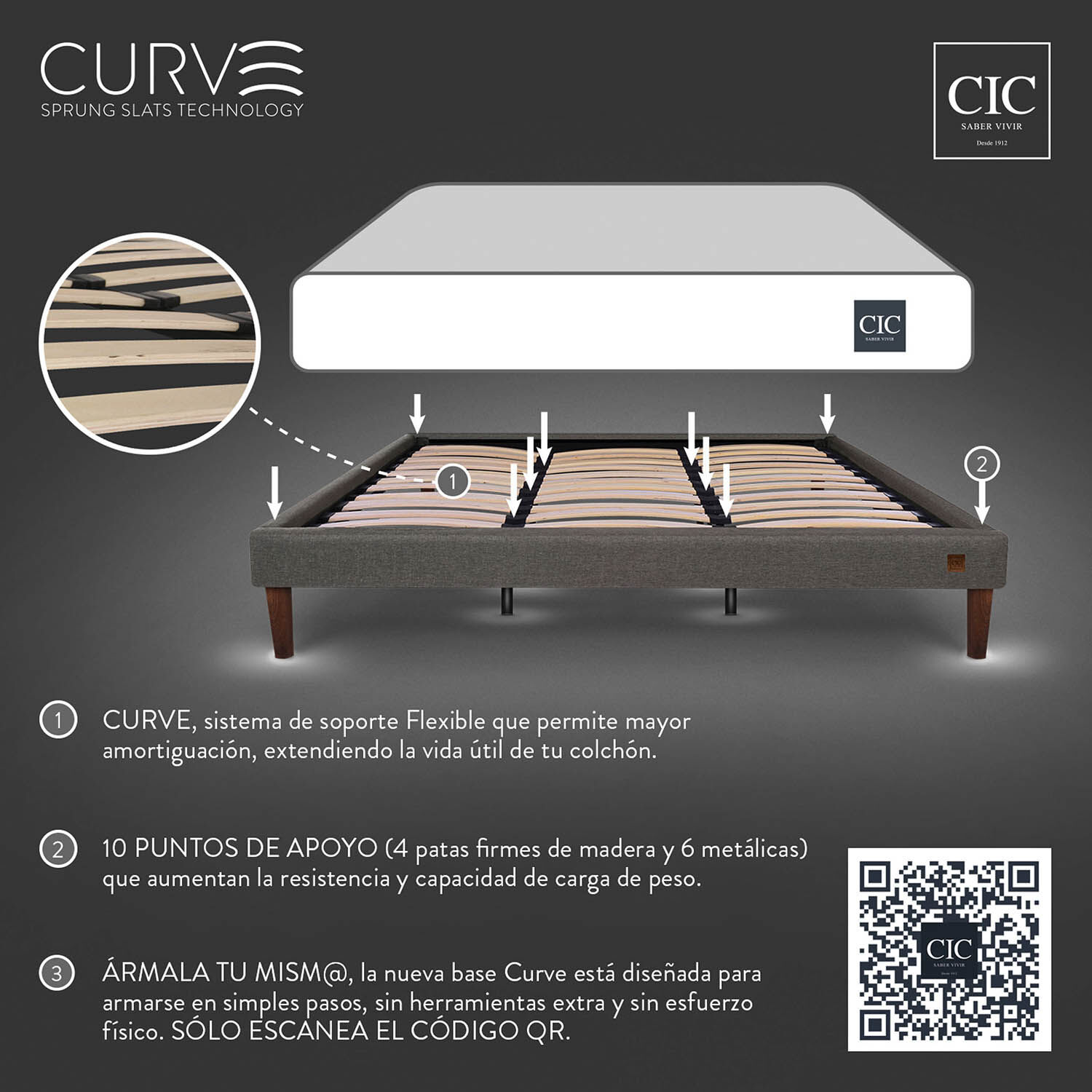 Cama Europea Curve King Ortopedic Advance