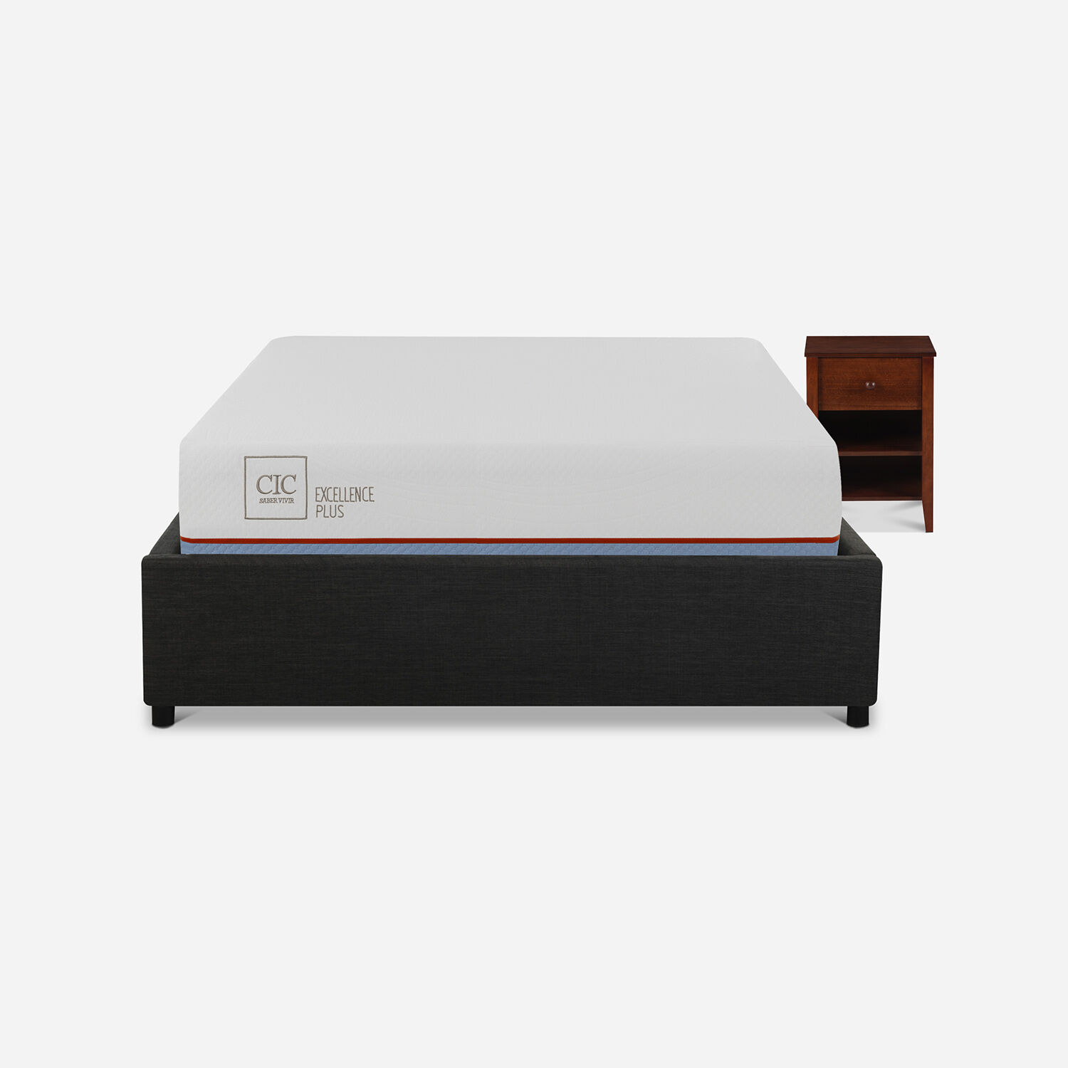 Cama Space Box 1.5 Plazas Excellence Plus + Velador New Torino