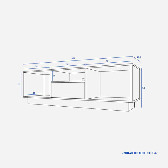 Rack Nash 2 Puertas 1 Cajón Blanco
