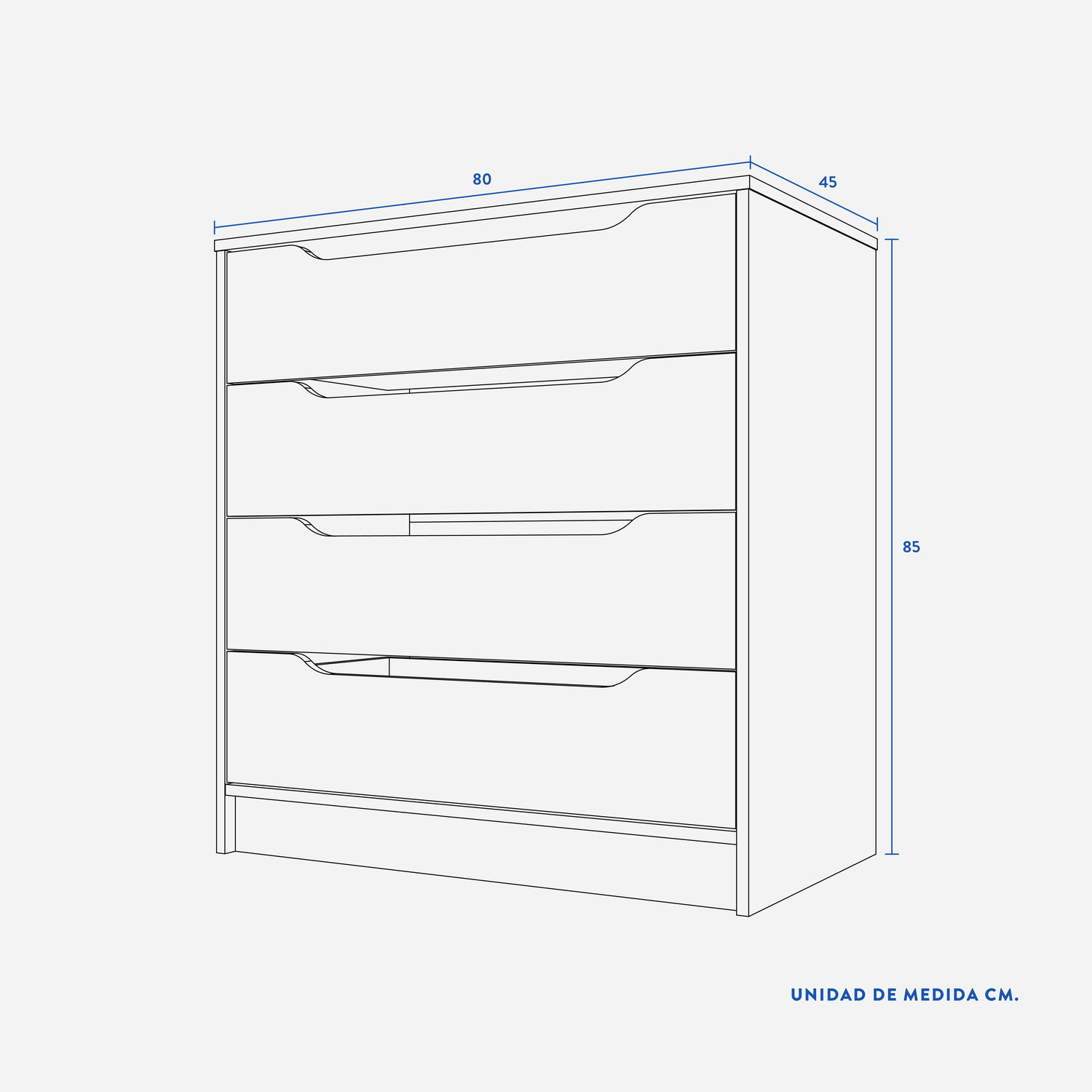 Cómoda Cajonera 4 Cajones Espresso