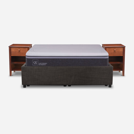 Cama Space Box 2 Plazas Ortopedic Advance + Velador New Torino