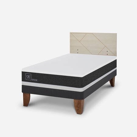 Cama Europea 1,5 Plazas Ortopedic + Respaldo Villarrica Alpino