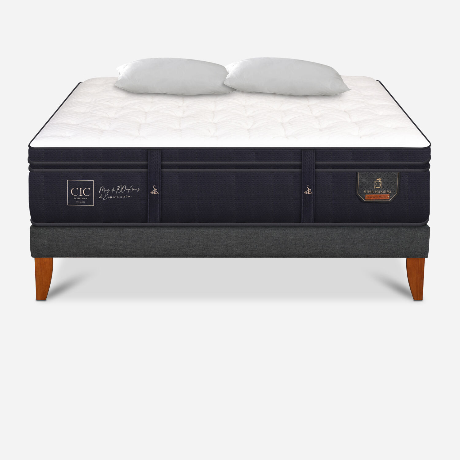 Cama Europea Box 2 Plazas Super Premium + Almohada