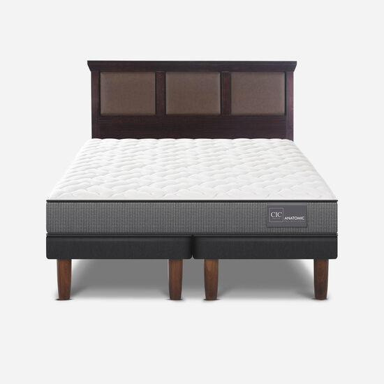 Cama Europea King Anatomic + Respaldo Torino Choc