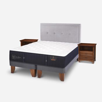 Cama Europea 2 Plazas Premium Base Dividida + Set Ganges