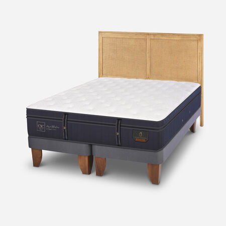Cama Europea 2 Plazas Grand Premium + Respaldo Sava