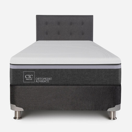 Box Spring 1.5 Plazas Ortopedic Advance 5 Zonas + Respaldo Éufrates