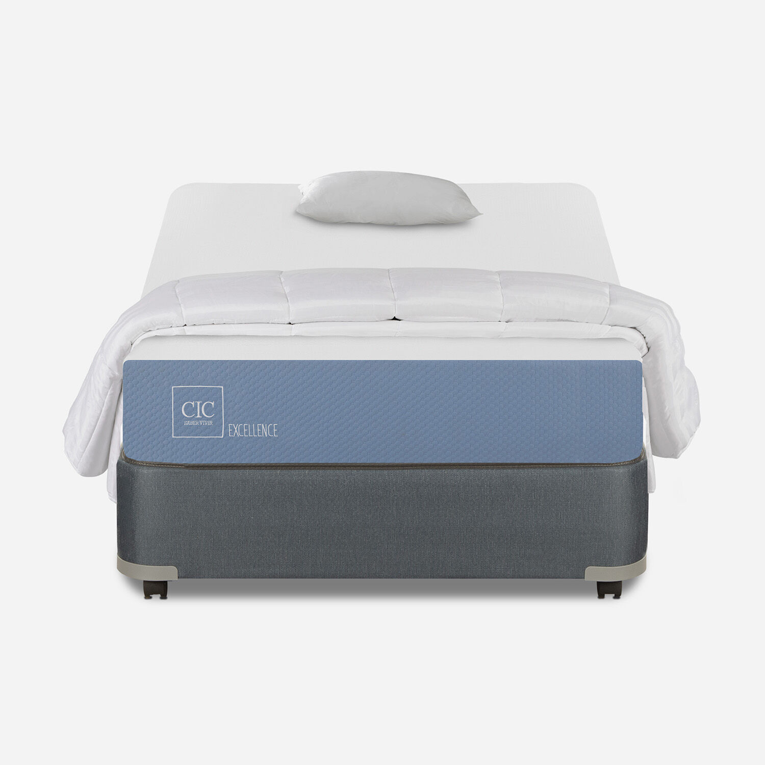 Cama Americana 1,5 Plazas Excellence + Almohada + Plum&oacute;n