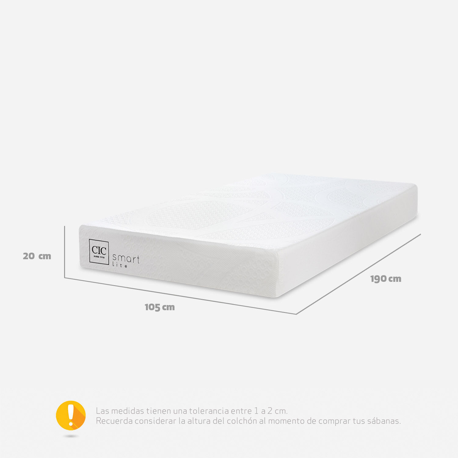 Colch&oacute;n 1,5 Plazas Smart Lite 105 x 190