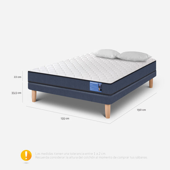 Cama Europea Full Excellence + Almohadas