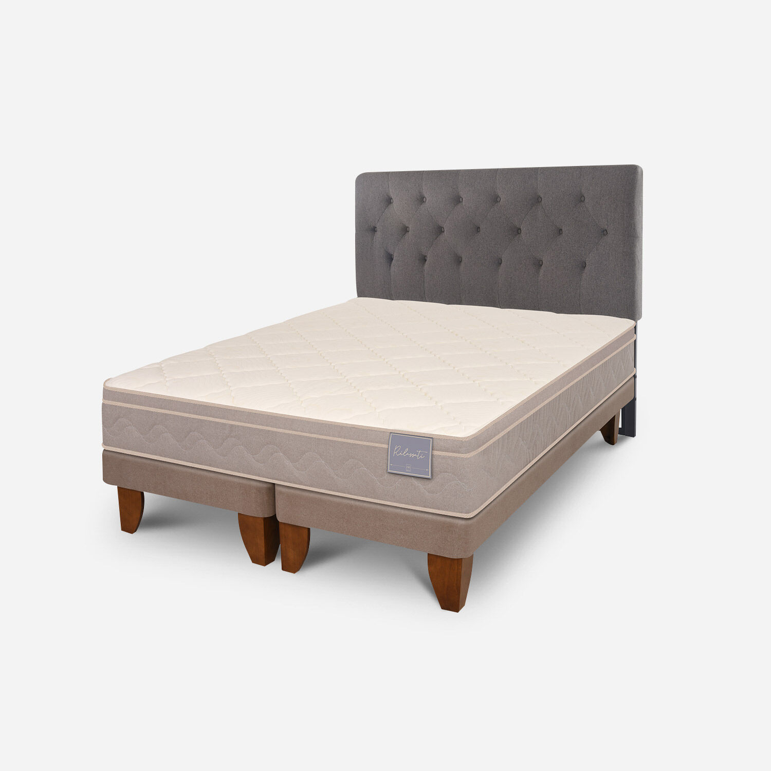 Cama Europea 2 Plazas Rilassati Base Dividida + Respaldo Kavery