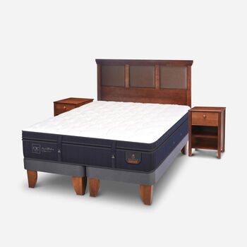 Cama Europea King Super Premium + Set Torino Caramel