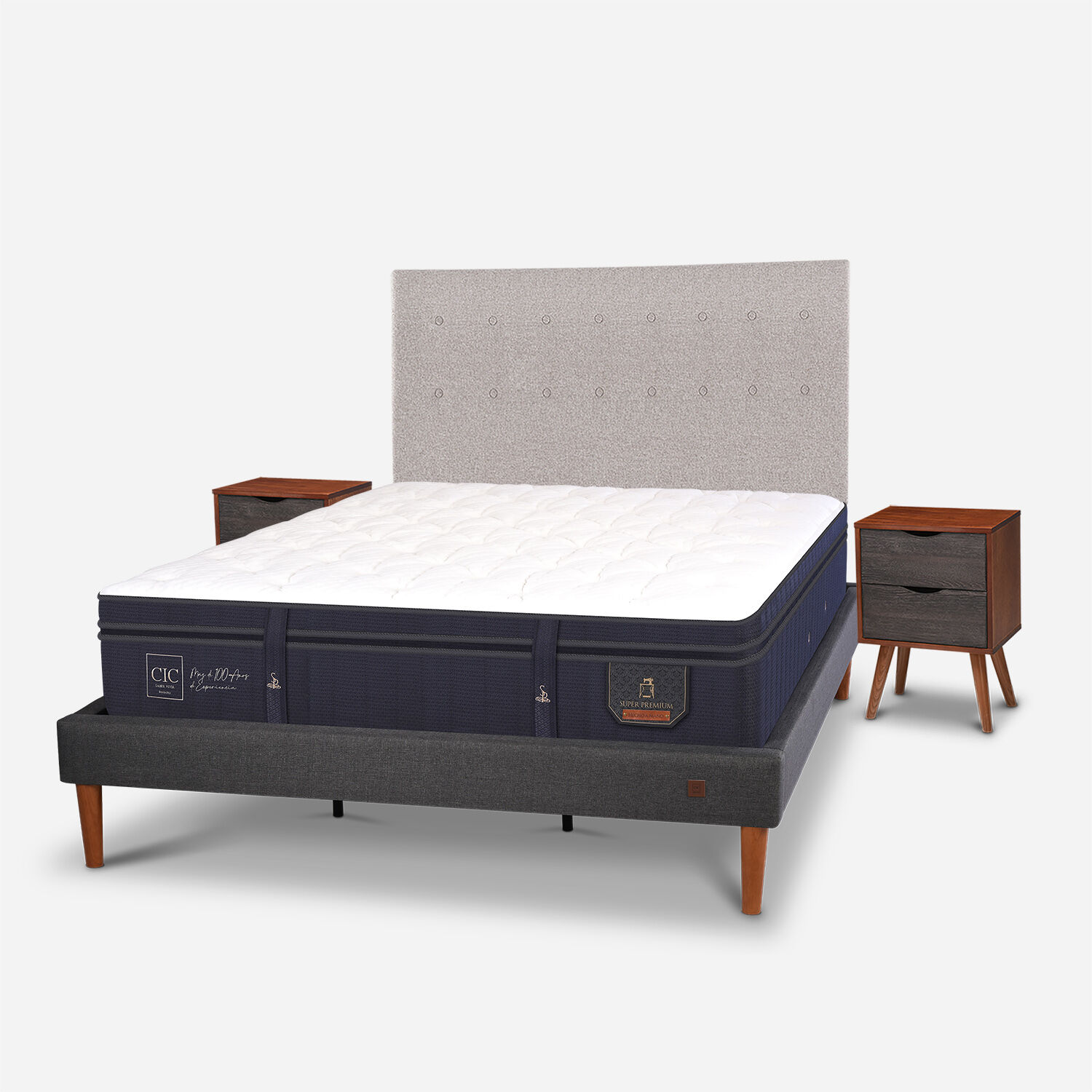 Cama Europea Curve King Super Premium + Set Tigris
