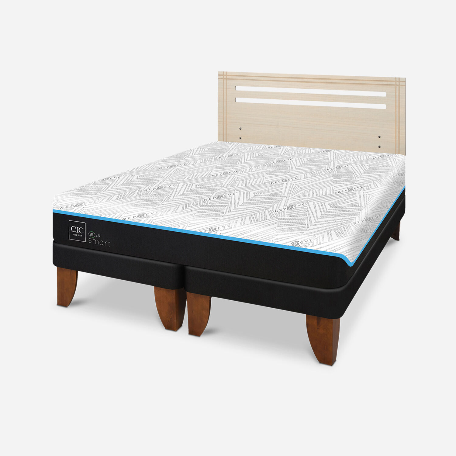 Cama Europea 2 Plazas Green Infinity Base Dividida M&uacute;nich Alpino