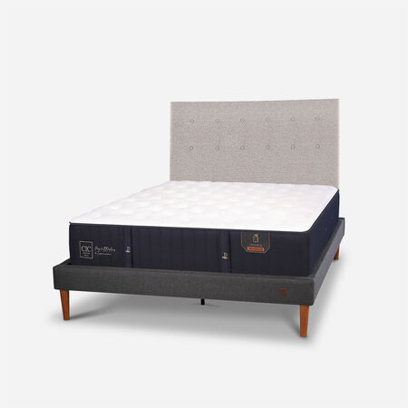 Cama Europea Curve 2 Plazas Premium + Respaldo Tigris