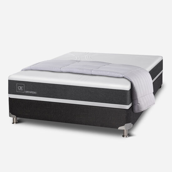 Box Spring 2 Plazas Ortopedic Base Normal 5 Zonas + Plumón