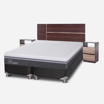 Box Spring 2 Plazas Ortopedic Advance Base Dividida 5 Zonas + Set Enio