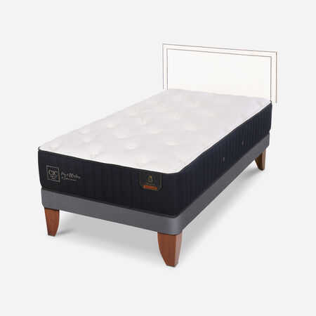 Cama Europea 1,5 Plazas Premium + Respaldo Danubio