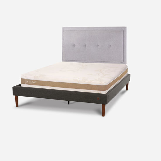 Cama Europea Curve 2 Plazas Rilassati Smart + Respaldo Ganges
