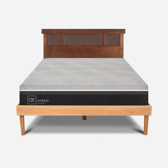 Cama 2 Plazas Hybrid + Respaldo New Dublín Caramel