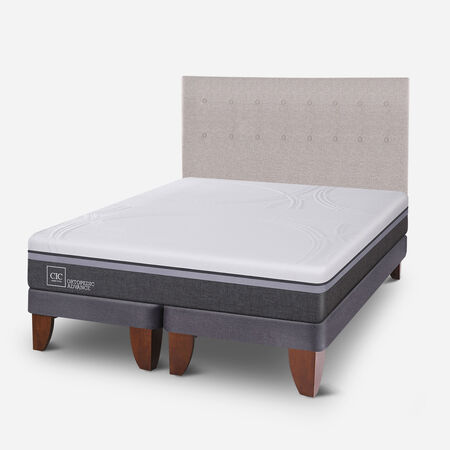 Cama Europea King Ortopedic Advance + Respaldo Tigris