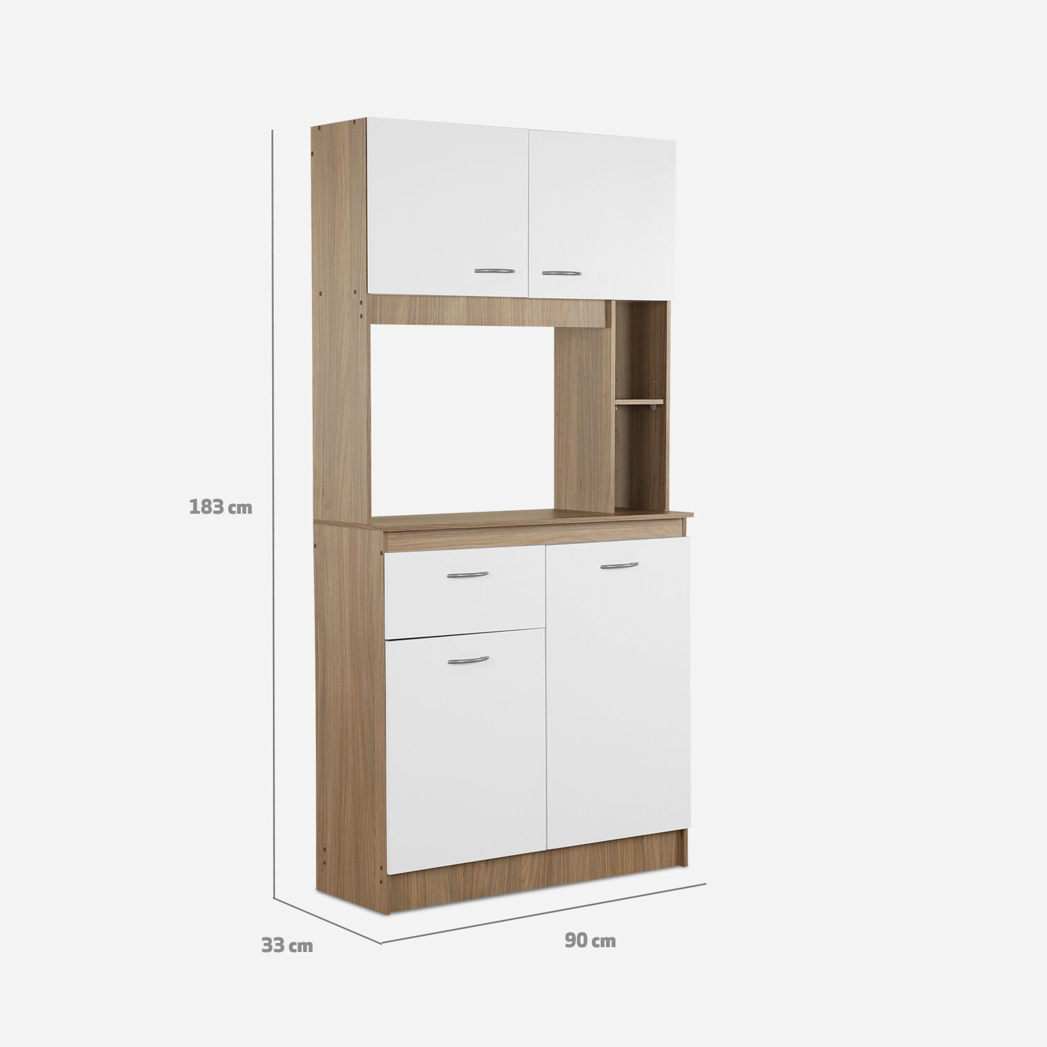 Mueble de Cocina Standford 4 Puertas 1 Caj&oacute;n Nogal-Blanco In&eacute;s