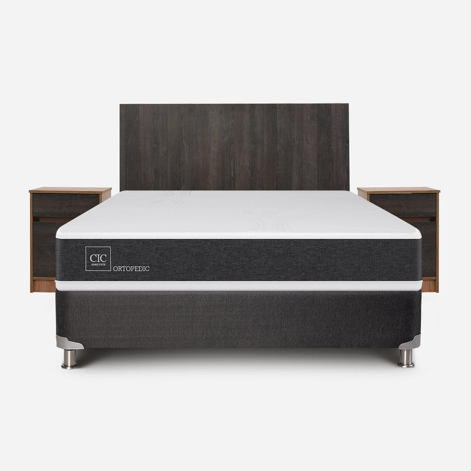 Box Spring 2 Plazas Ortopedic Base Normal 5 Zonas + Set Espresso