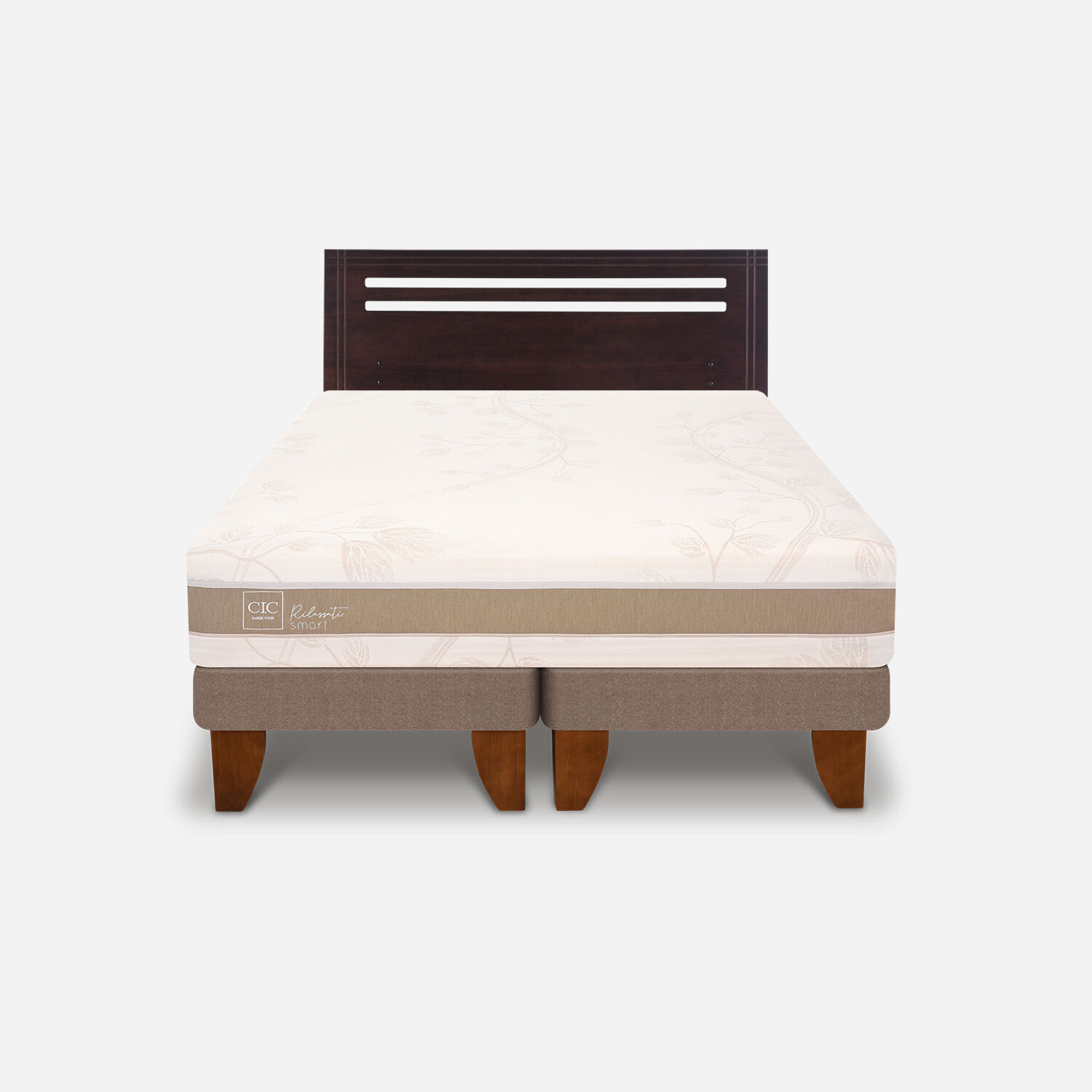 Cama Europea 2 Plazas Base Dividida Rilassati Smart + Respaldo Múnich