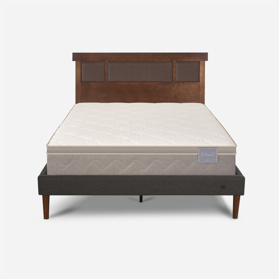 Cama Europea Curve 2 Plazas Rilassati + Respaldo New Dublín Caramel