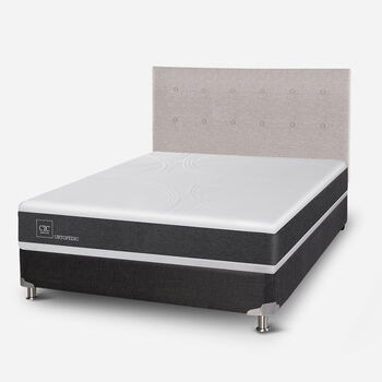 Box Spring 2 Plazas Ortopedic Base Normal 5 Zonas + Respaldo Tigris