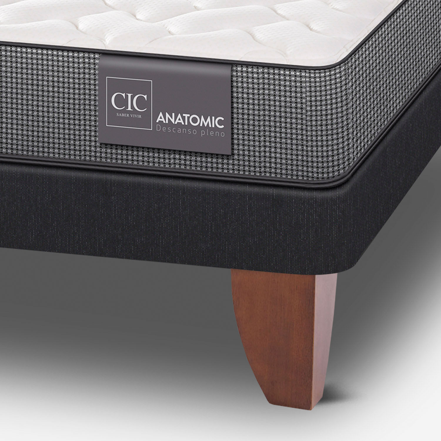 Cama Europea 2 Plazas Anatomic Base Normal + Set Dublín Chocolate