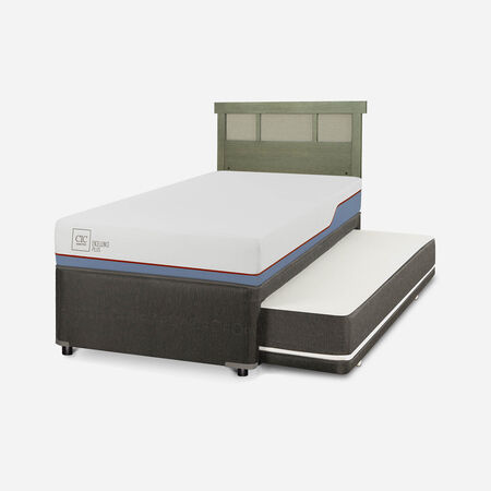 Cama Nido Div&aacute;n Excellence Plus + Respaldo Dubl&iacute;n Olivo