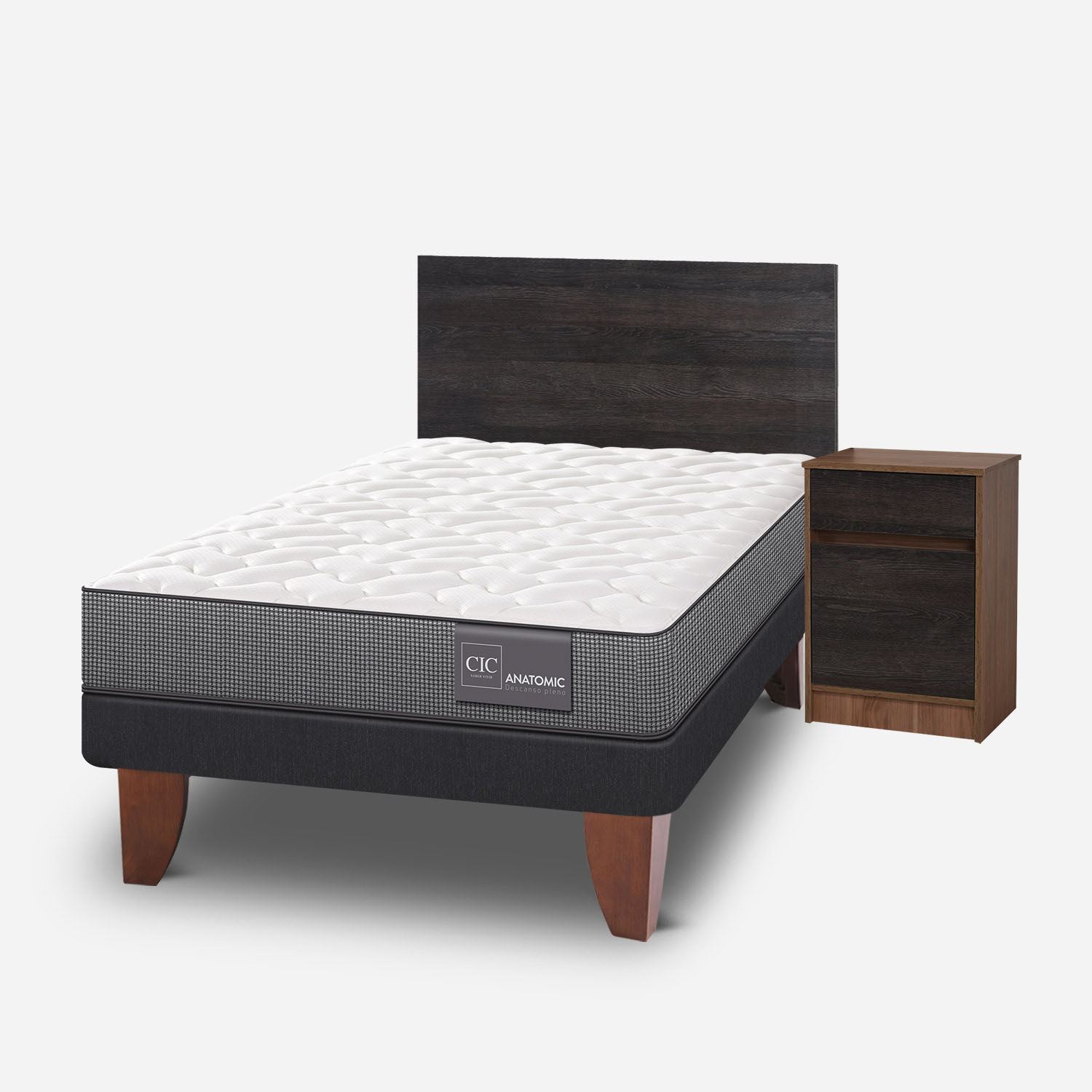 Cama Europea 1,5 Plazas Anatomic + Set Espresso