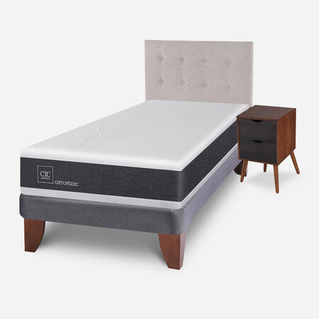 Cama Europea 1,5 Plazas Ortopedic + Set Tigris