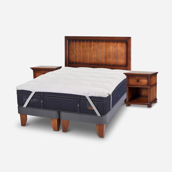 Cama Europea King Grand Premium + Set Monterrey + Topper