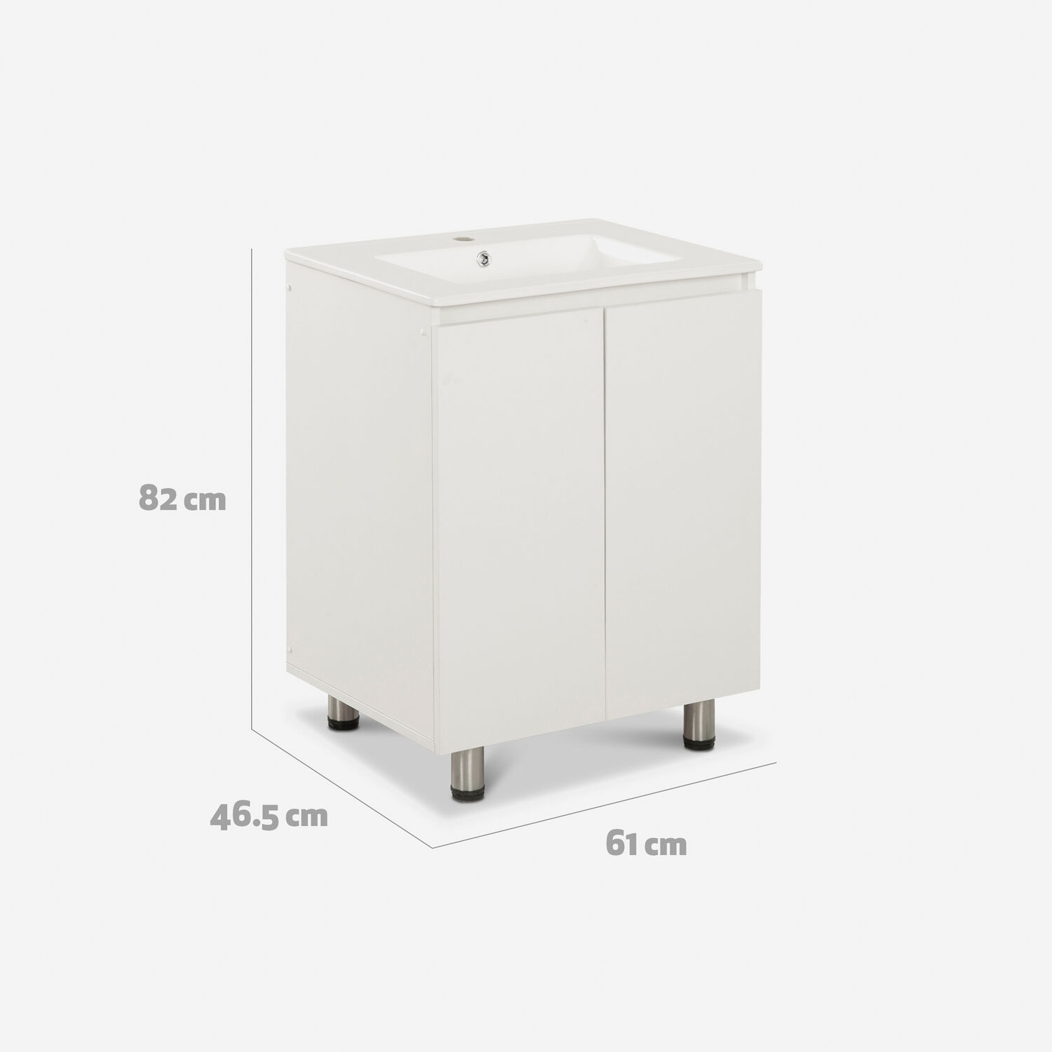 Vanitorio 2 Puertas Con Soportes Lisboa Blanco 60 Cm.