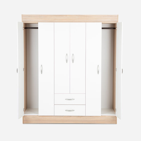Clóset 6 Puertas 2 Cajones Trancura Olmo Blanco