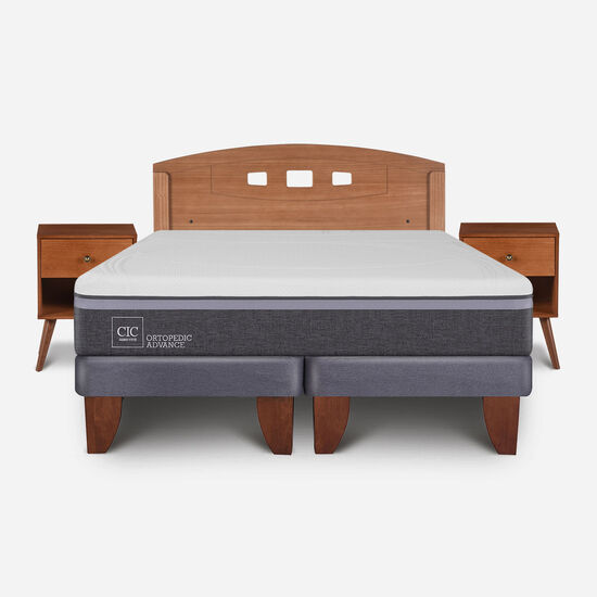 Cama Europea 2 Plazas Ortopedic Advance Base Dividida + Set Gales