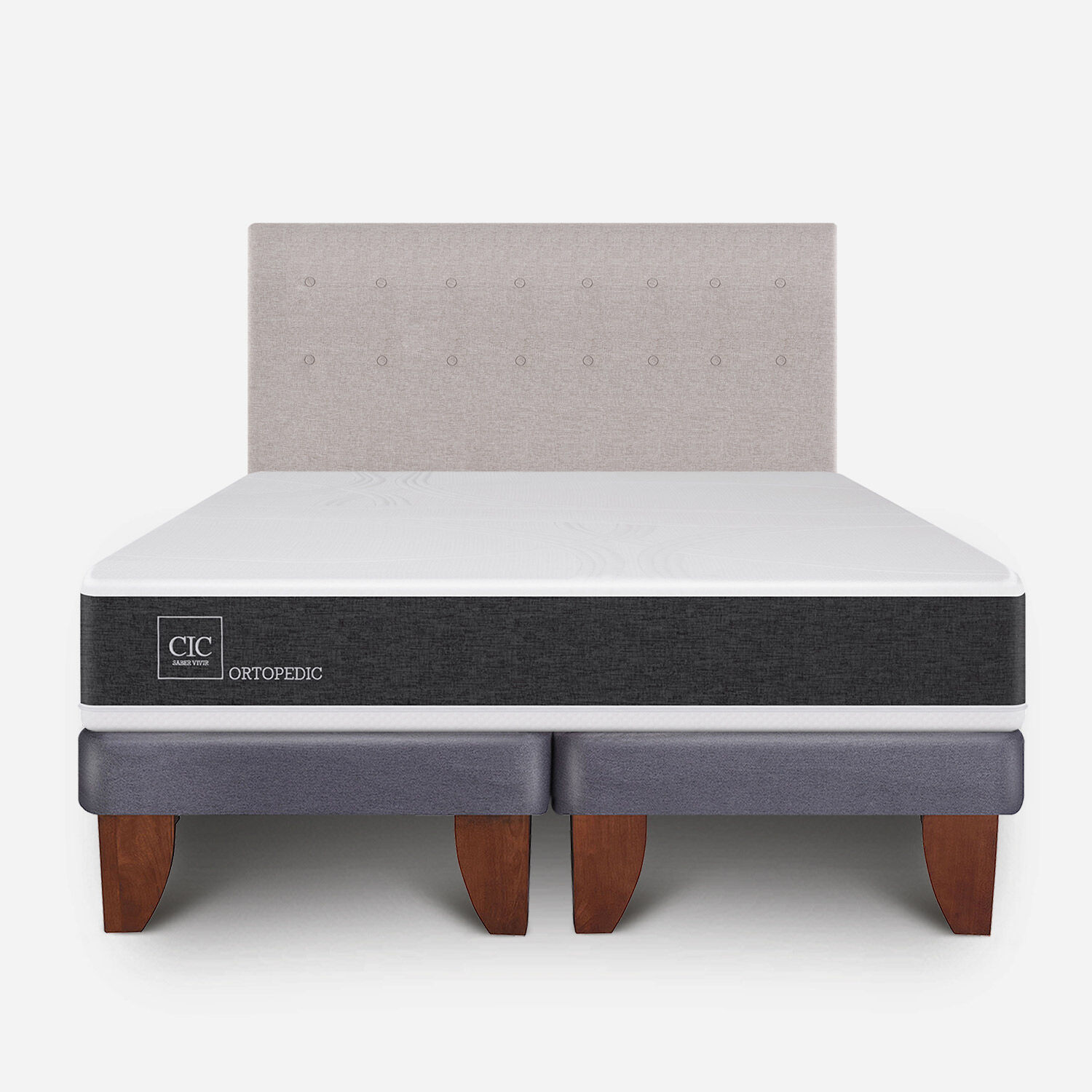 Cama Europea King Ortopedic + Respaldo Tigris