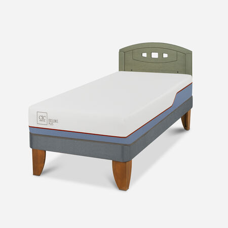Cama Europea 1,5 Plazas Excellence Plus + Respaldo Gales Olivo