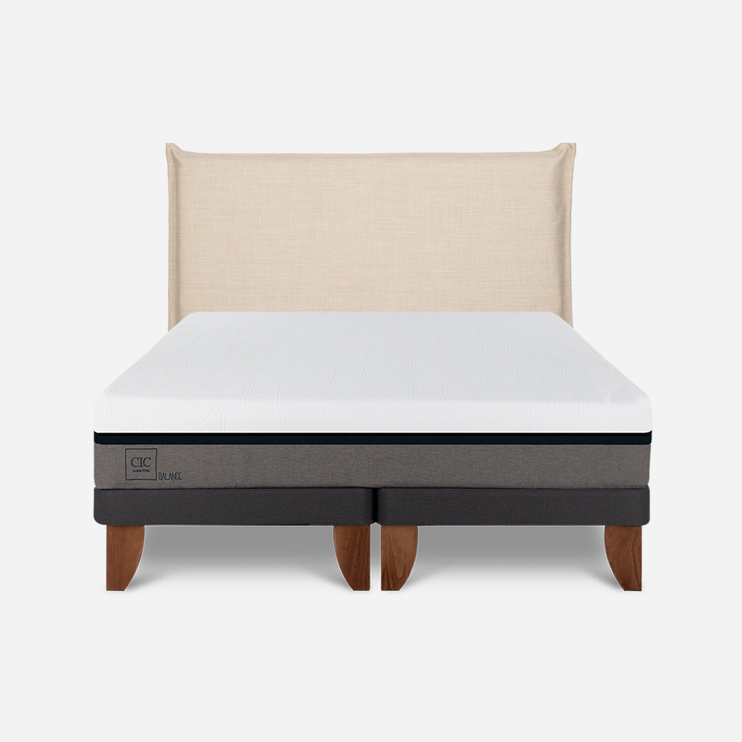Cama Europea King Balance + Respaldo T&iacute;ber