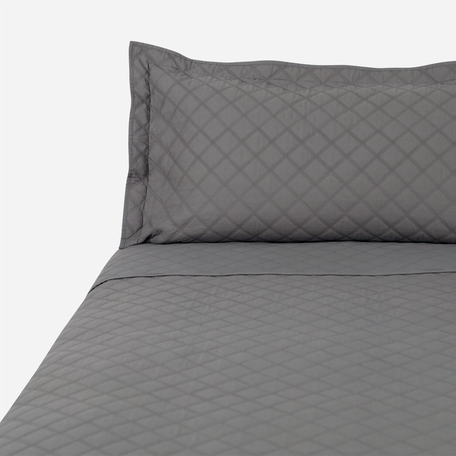 Quilt Super King Polycotton Gris