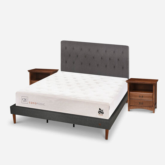 Cama Europea Curve King Cocopedic + Set Kavery