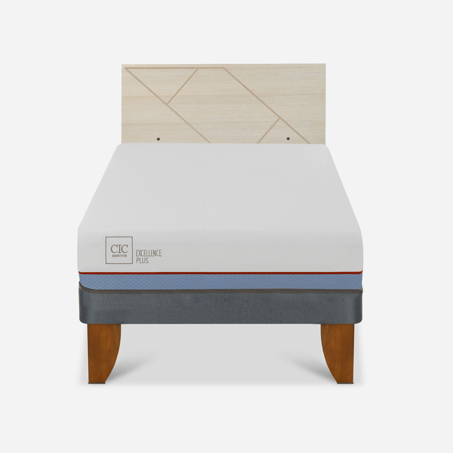 Cama Europea 1,5 Plazas Excellence Plus + Respaldo Villarrica Alpino