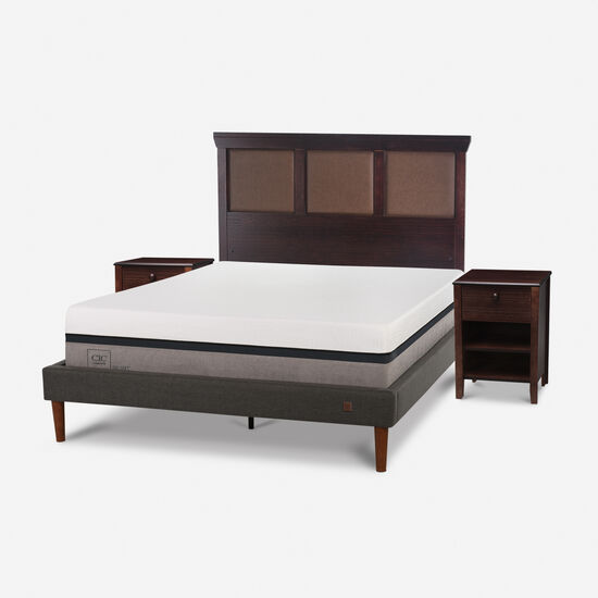 Cama Europea Curve 2 Plazas Balance + Set New Torino Choc
