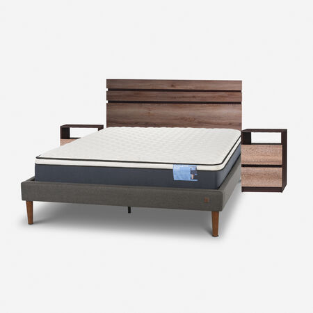 Cama Europea Curve 2 Plazas Excellence Plus + Set Ares